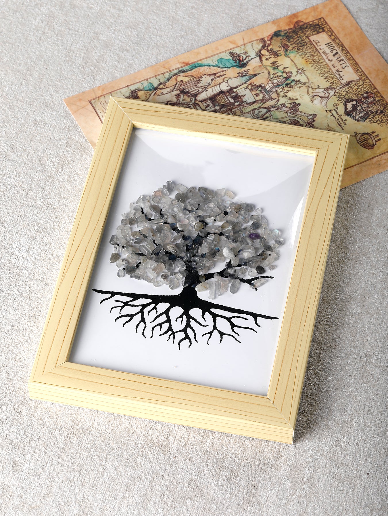 Wooden Photo Frame with Natural Crystal Chips
