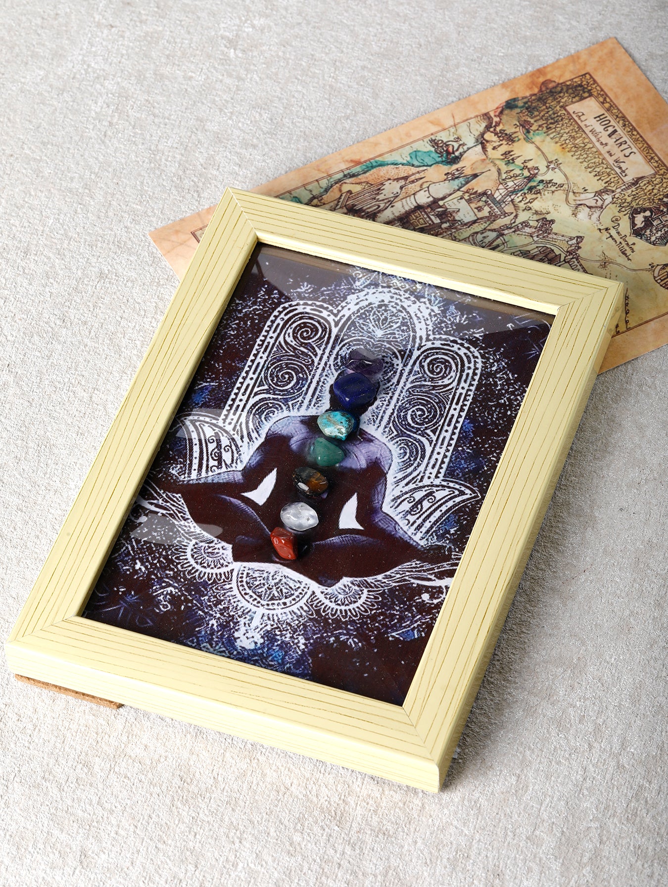 Wooden Photo Frame with Natural Crystal Chips
