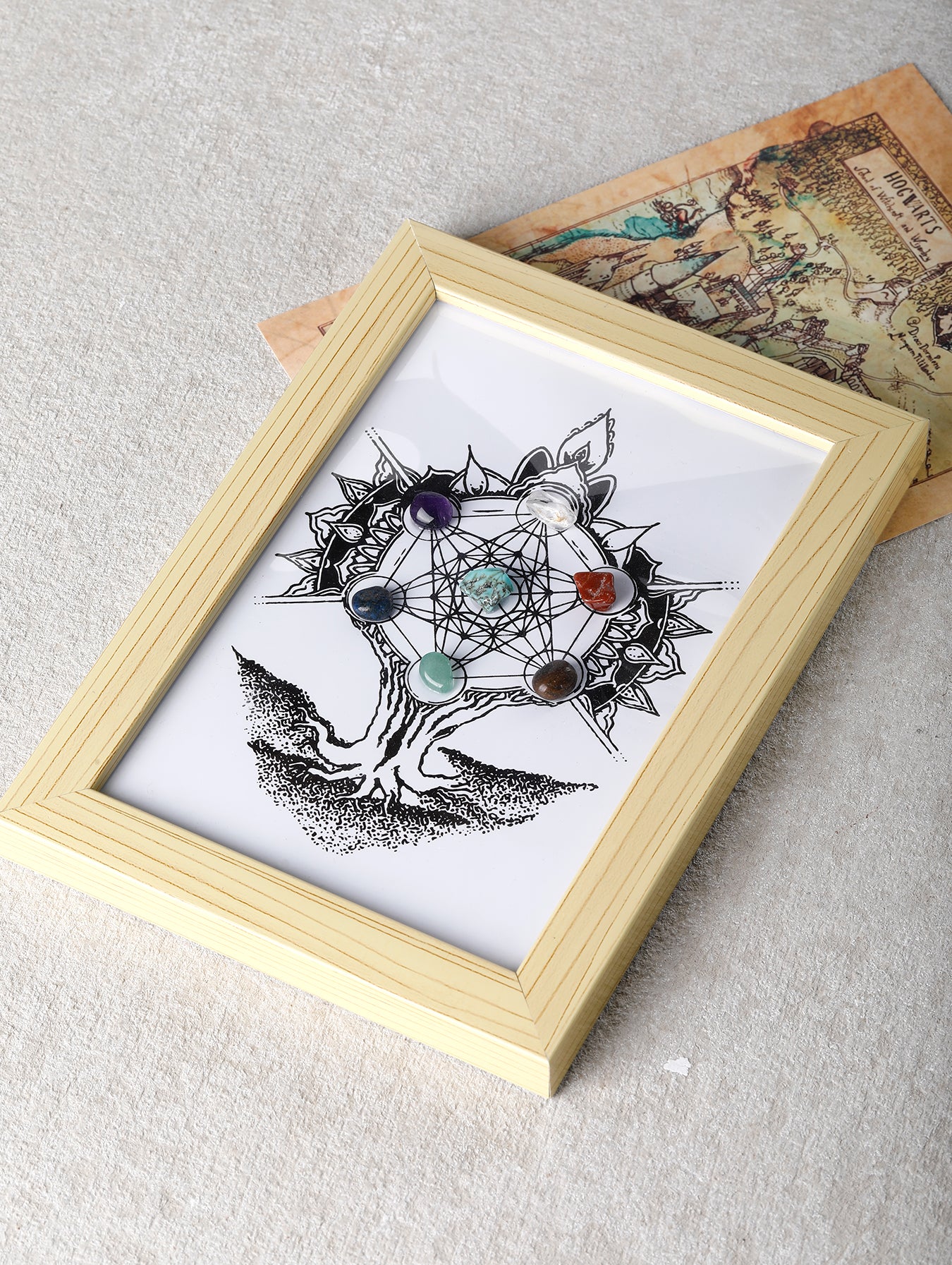 Wooden Photo Frame with Natural Crystal Chips