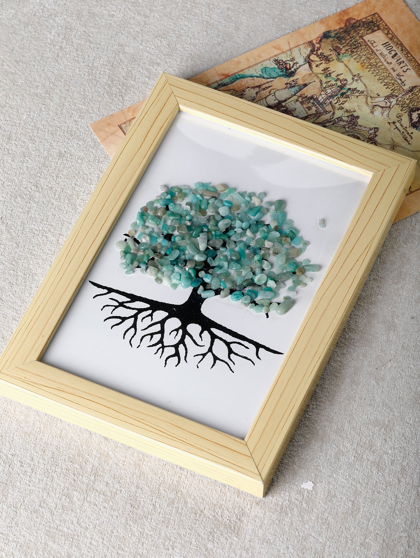 Wooden Photo Frame with Natural Crystal Chips