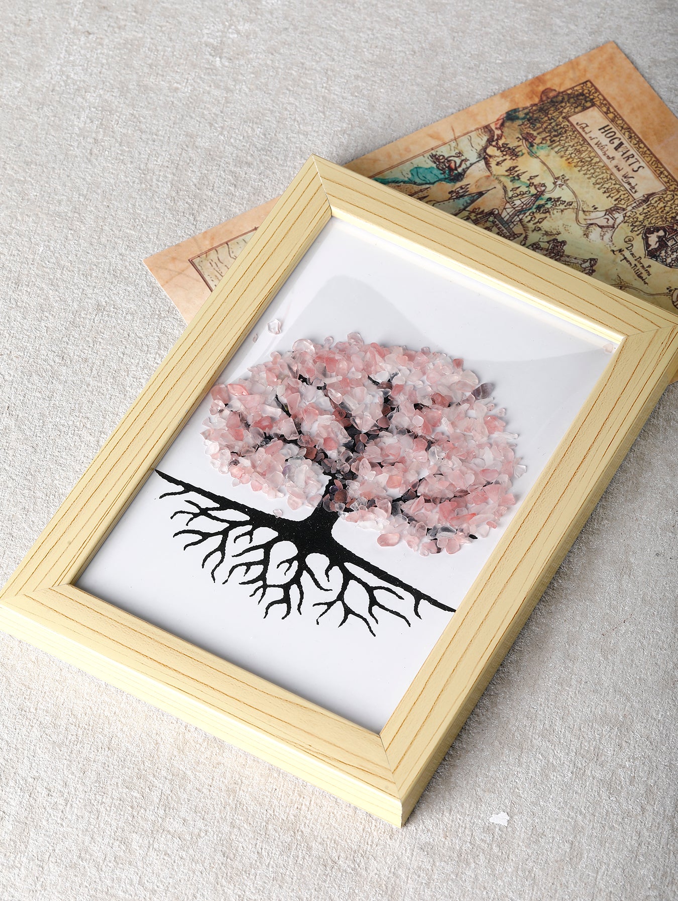 Wooden Photo Frame with Natural Crystal Chips